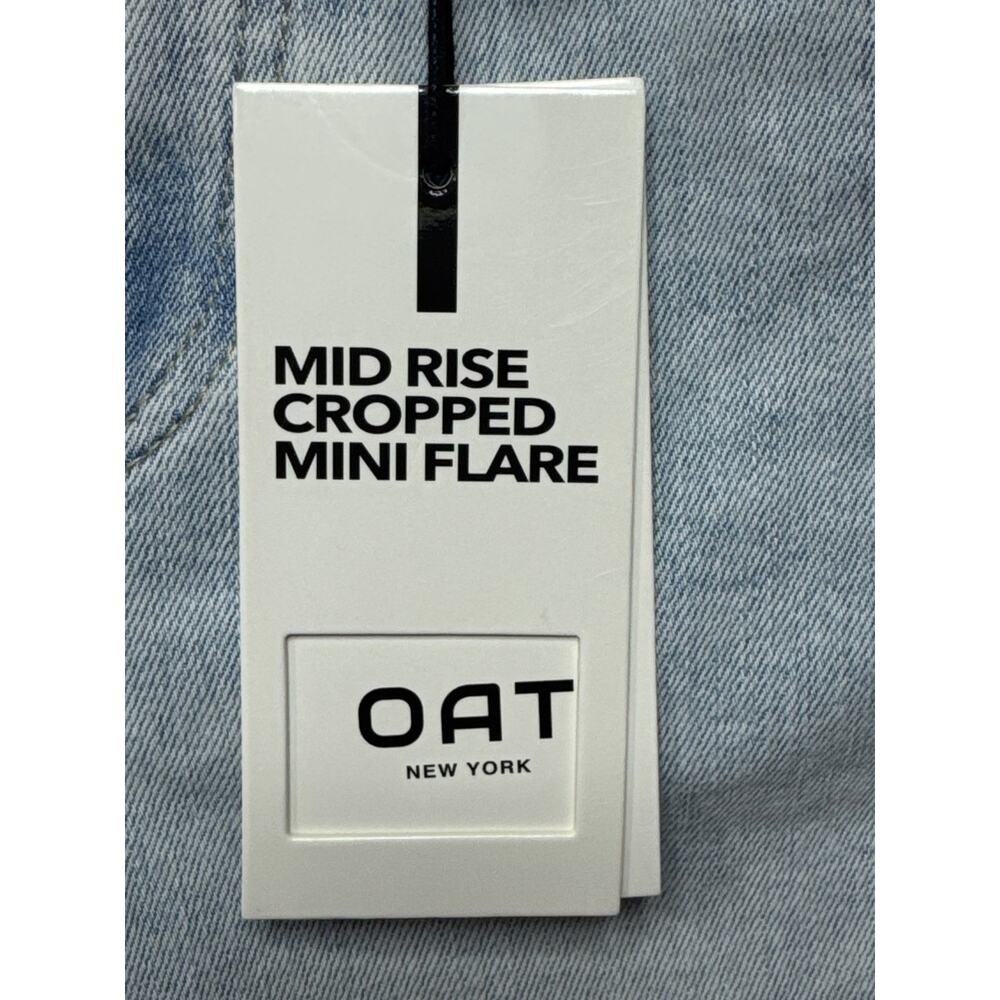 NWT OAT New York Women's Mid Rise Cropped Mini Flare Jeans - Size 2/26 (28x25) - Picture 4 of 6